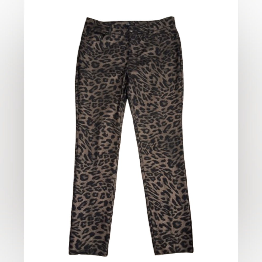 Leopard Print Straight Leg Jeans